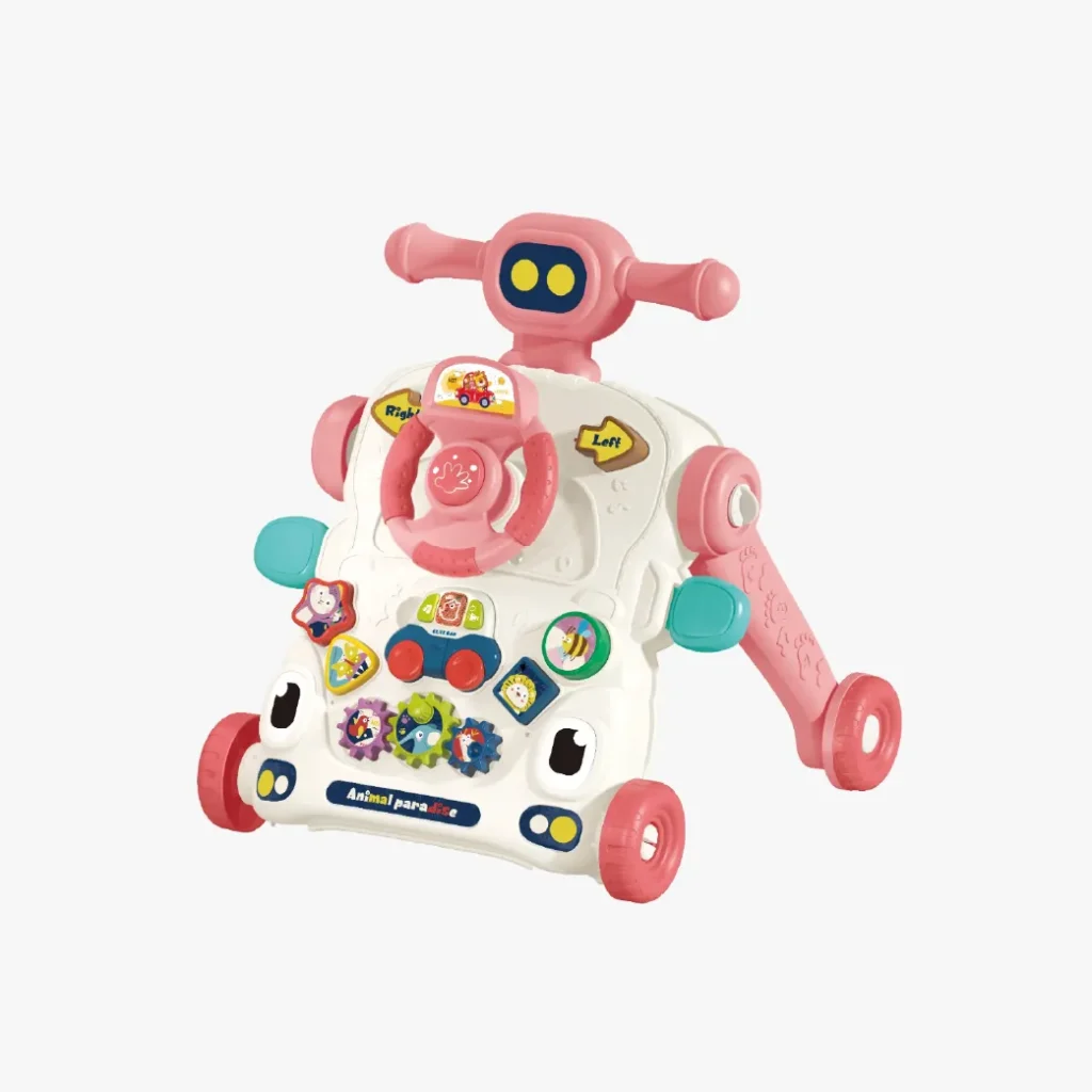 Andador y mesa de actividades para bebé Animal Paradise en color azul con juegos interactivos