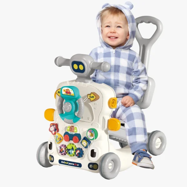 Andador 6 en 1 Animal Paradise para bebé, con volante, asiento y panel de actividades