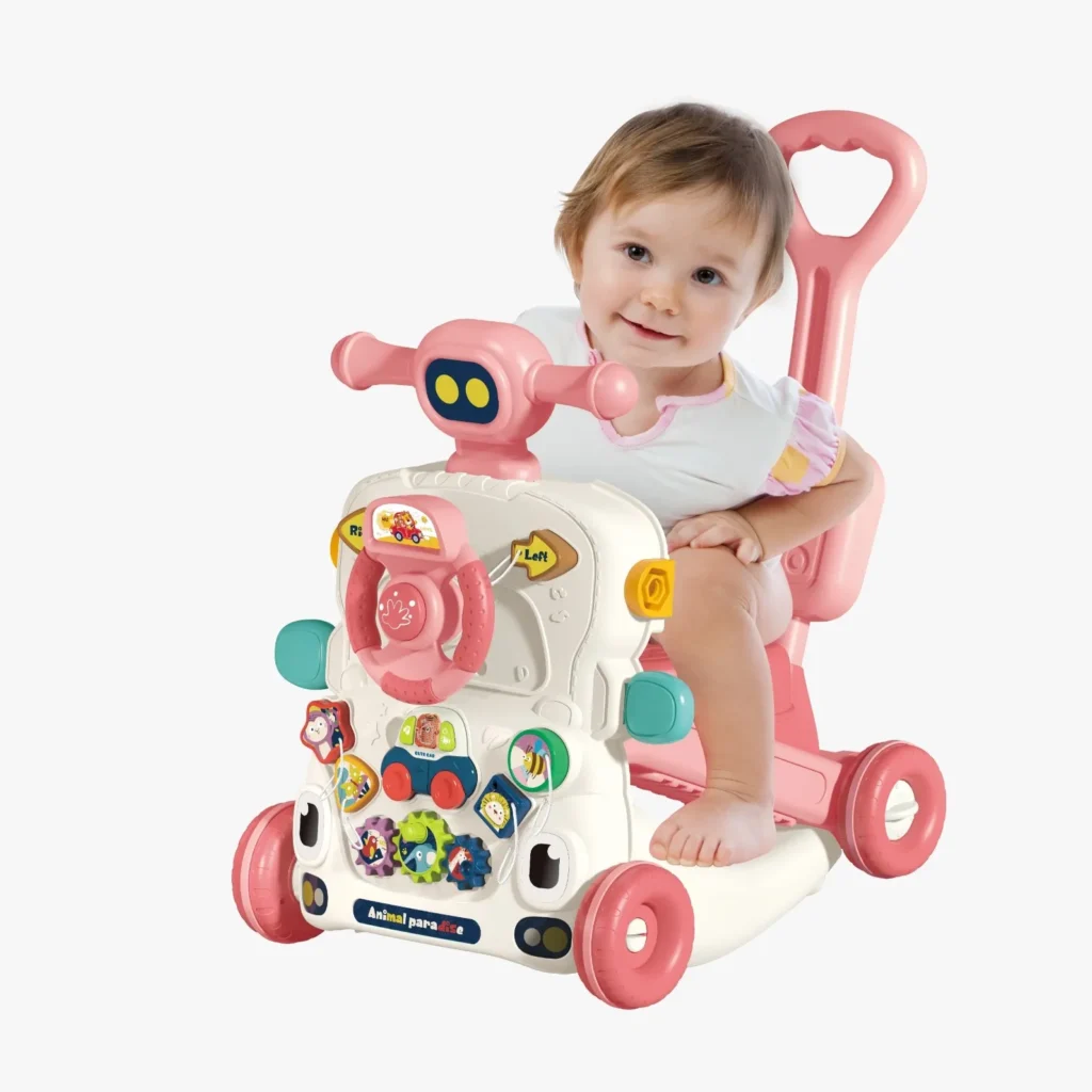 Andador 6 en 1 Animal Paradise para bebé, con volante, asiento y panel de actividades