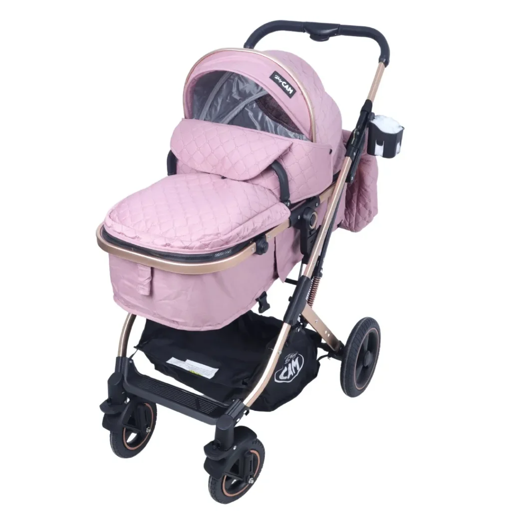 Coche para bebé tipo moisés Baby Cam modelo Galaxy New PBB en color rosado