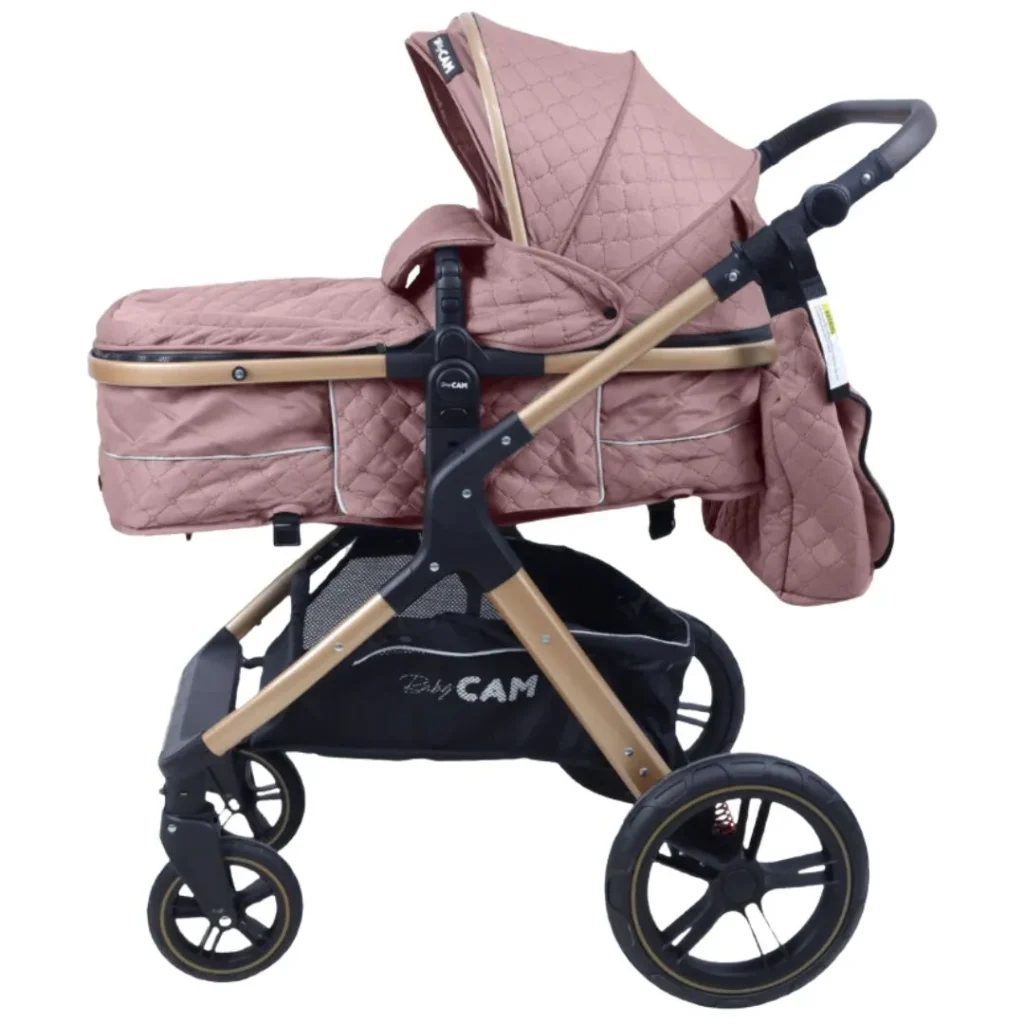 Coche de bebé tipo moises en color rosad con portabebé desmontable