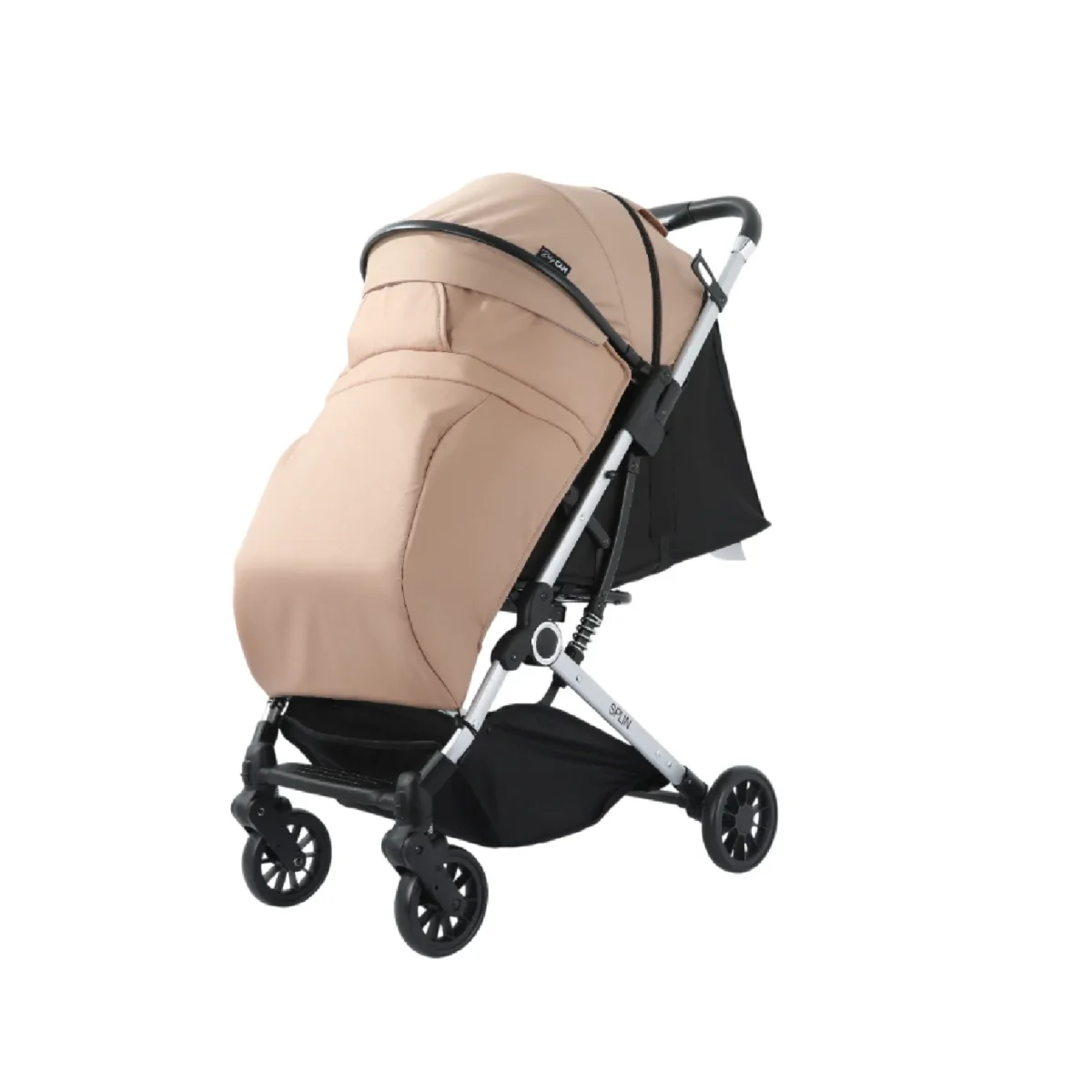 Coche de paseo Baby Cam modelo Splin color beige con estructura resistente y diseño elegante