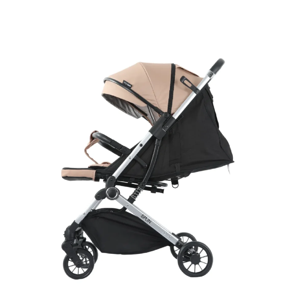 Coche de paseo Baby Cam modelo Splin color beige con estructura resistente y diseño elegante