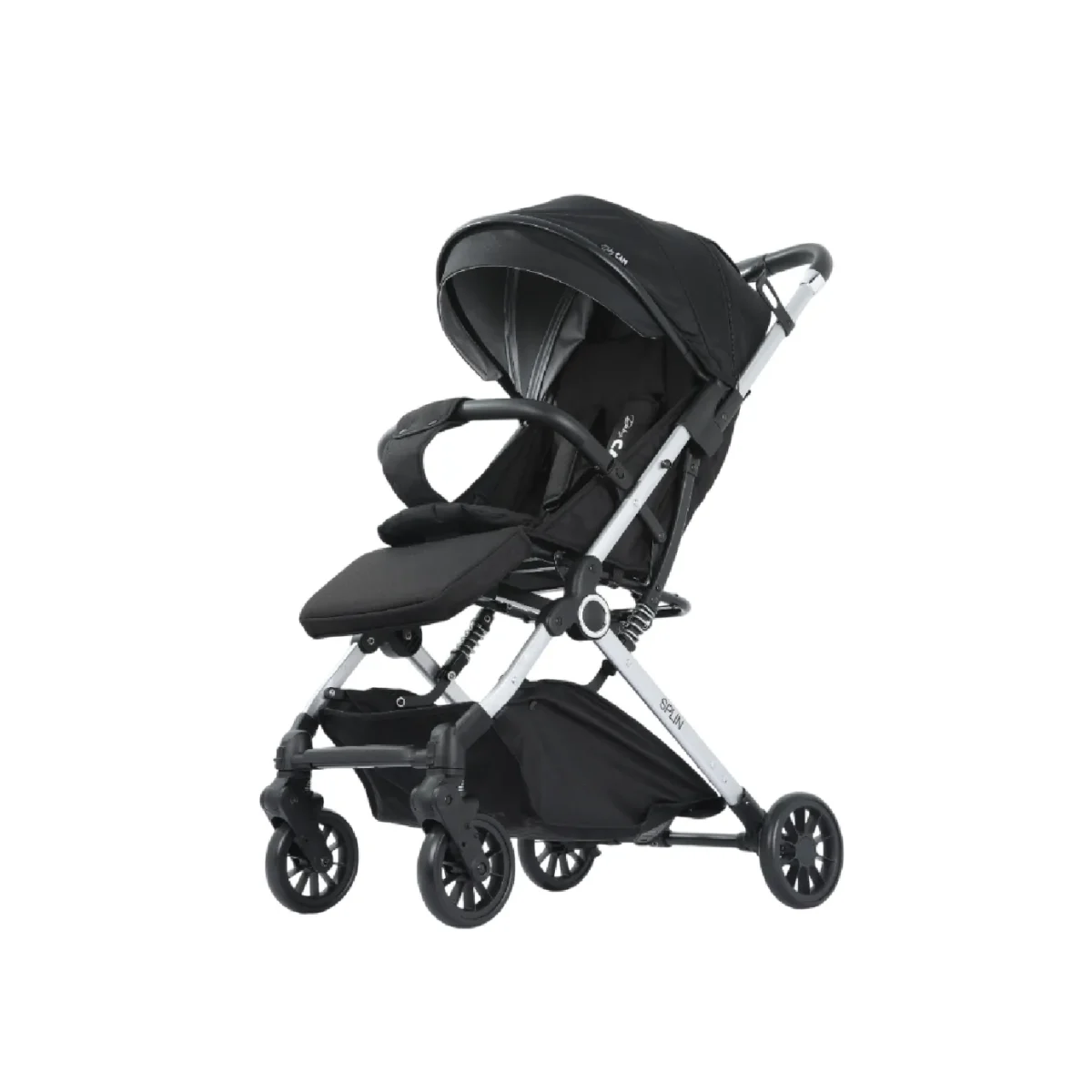 Coche de paseo Baby Cam modelo Splin color negro con estructura resistente y diseño elegante