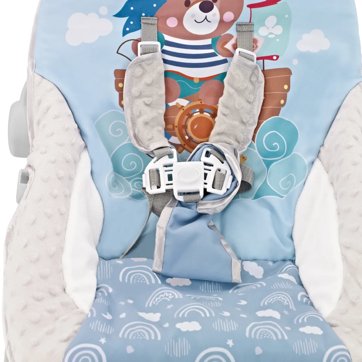 silla Bouncer Baby Cam con vibración, bandeja desmontable, música y diseño colorido