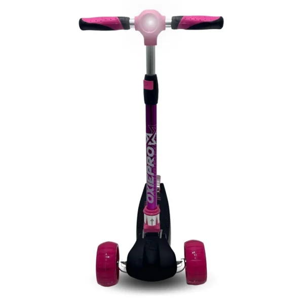 Scooter Oxie Pro Maxi Pro rosado con luz LED y 3 ruedas para niñas