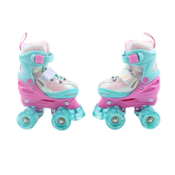 Patines de cuatro ruedas Oxie Roller modelo Gammaroller en color turquesa y rosa para niñas