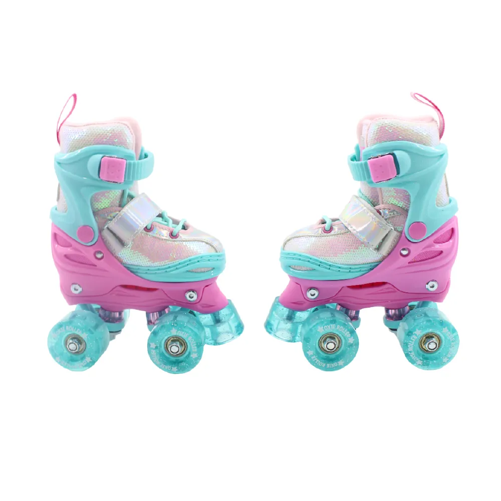 Patines de cuatro ruedas Oxie Roller modelo Gammaroller en color turquesa y rosa para niñas