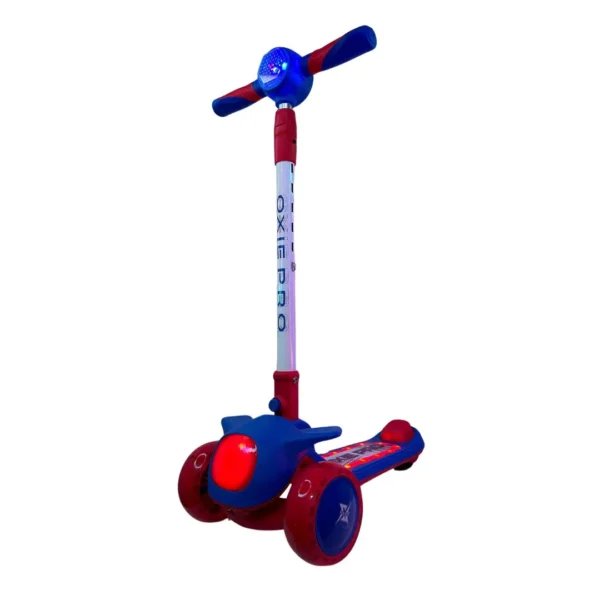 Scooter infantil Oxie Pro New Lexus de 3 ruedas con luces LED, modelos en azul-rojo y rosa-turquesa