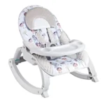 Baby bouncer Baby Cam celeste con juguetes colgantes y diseño de animales