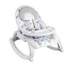 Baby bouncer Baby Cam celeste con juguetes colgantes y diseño de animales