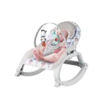 Baby bouncer Baby Cam celeste con juguetes colgantes y diseño de animales
