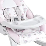 Baby bouncer Baby Cam rosado con juguetes colgantes y diseño de animales