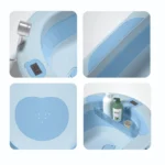 Bañera para bebé Baby Cam azul con soporte náutico acolchado