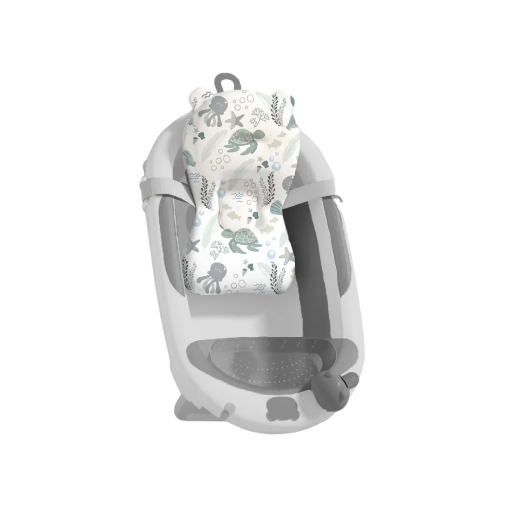 Bañera para bebé Baby Cam gris con soporte náutico acolchado