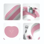 Bañera para bebé Baby Cam rosado con soporte náutico acolchado