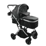 Coche de paseo para bebé Ibiza negro de Baby Cam con toldo y canastilla