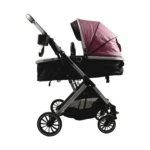 Coche de paseo para bebé Ibiza rosado de Baby Cam con toldo y canastilla