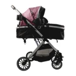 Coche de paseo para bebé Ibiza rosado de Baby Cam con toldo y canastilla