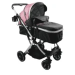 Coche de paseo para bebé Ibiza rosado de Baby Cam con toldo y canastilla