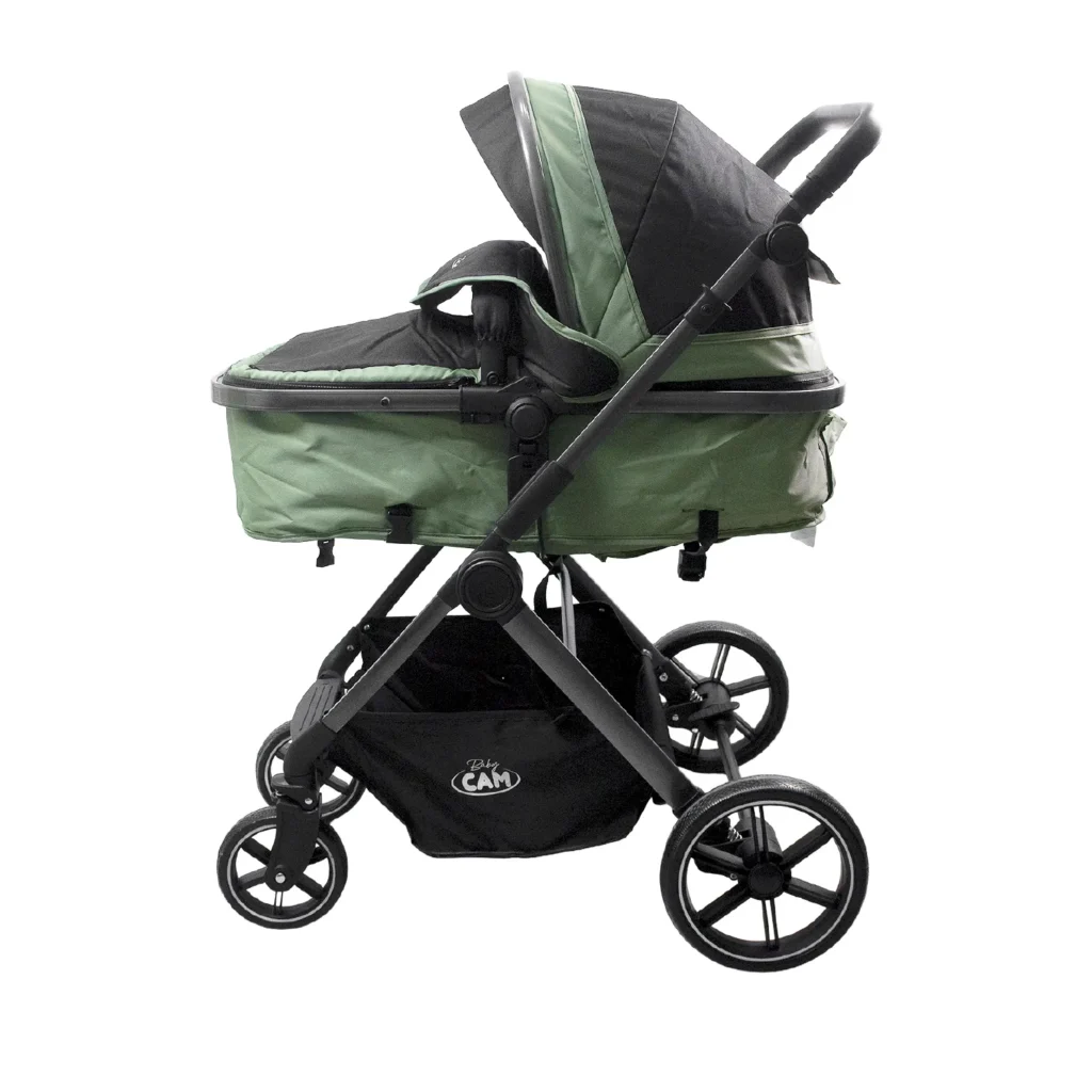 Coche de bebé Baby Cam Londres verde con capazo convertible