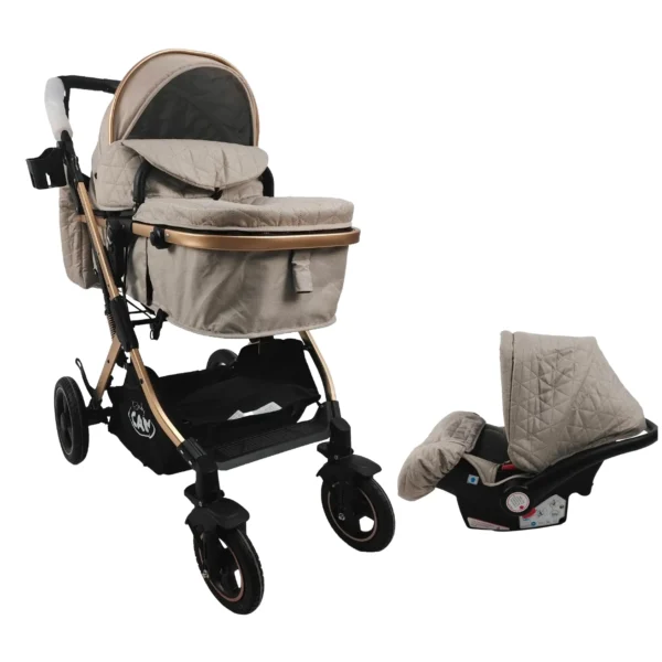 Coche de bebé con carseat Baby Cam Galaxy New Premium color beige