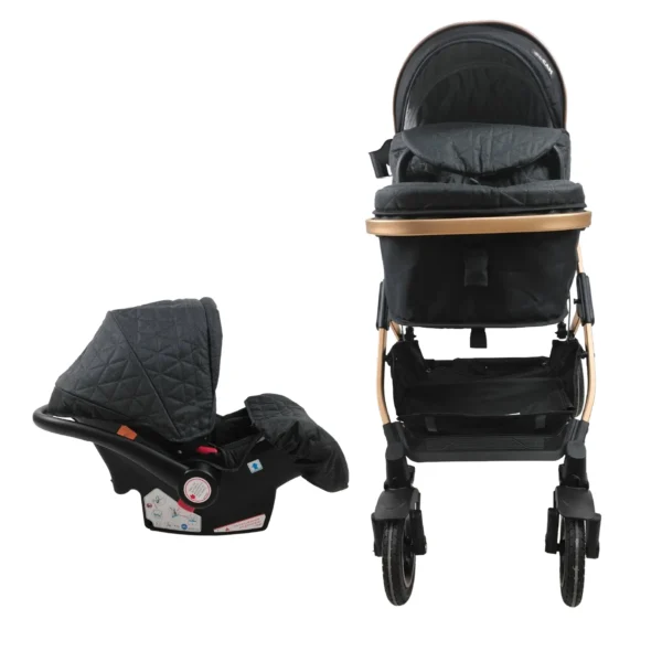 Coche de bebé con carseat Baby Cam Galaxy New Premium color negro