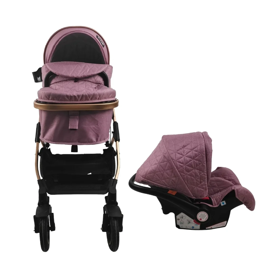 Coche de bebé con carseat Baby Cam Galaxy New Premium color rosado