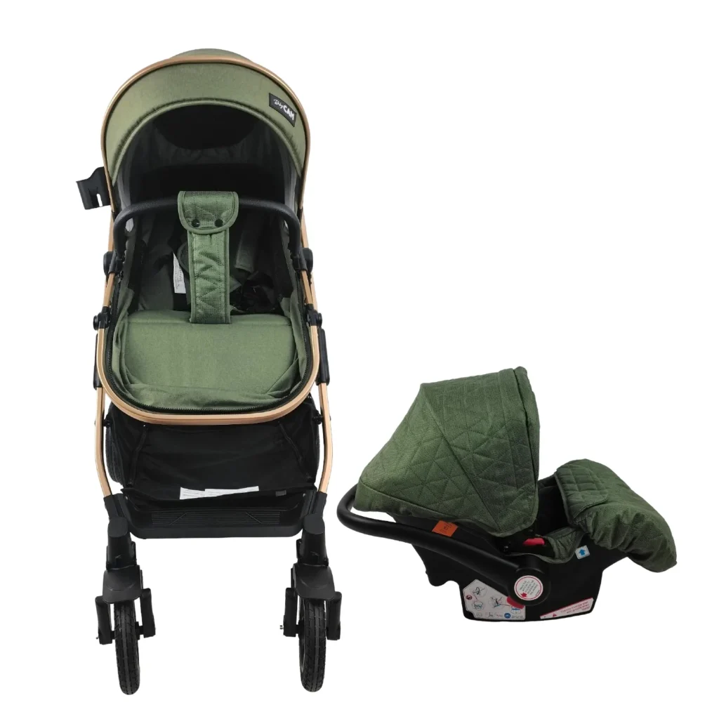 Coche de bebé con carseat Baby Cam Galaxy New Premium color verde