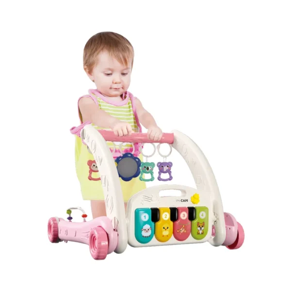 Andador Gimnasio 2 en 1 Baby Cam rosado – Musical y Educativo