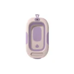 Bañera para bebé plegable morado con medidor digital de temperatura