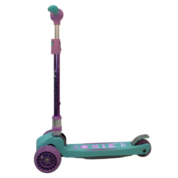 Scooter Oxie Pro Maxi Pro turquesa con luz LED y 3 ruedas para niños