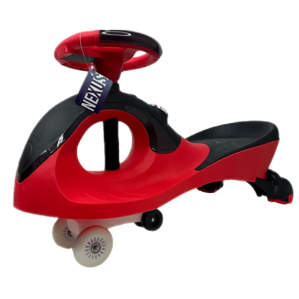 Twiscar rojo y negro para niños con volante giratorio Nexus