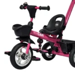 Triciclo para bebé Baby Cam color fucsia con manija de empuje, asiento ergonómico, canastilla y ruedas resistentes para paseos seguros