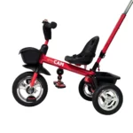 Triciclo para bebé Baby Cam color rojo con manija de empuje, asiento ergonómico, canastilla y ruedas resistentes para paseos seguros