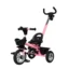 Triciclo para bebé Baby Cam color rosado con manija de empuje, asiento ergonómico, canastilla y ruedas resistentes para paseos seguros
