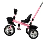 Triciclo para bebé Baby Cam color rosado con manija de empuje, asiento ergonómico, canastilla y ruedas resistentes para paseos seguros