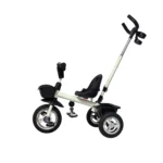Triciclo para bebé Baby Cam color verde con manija de empuje, asiento ergonómico, canastilla y ruedas resistentes para paseos seguros