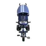 Triciclo para bebé modelo ford color azul con capota, asiento acolchado y manija de empuje, disponible en Cleekid