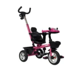 Triciclo para bebé color fucsia Baby Cam con manija de empuje, asiento acolchado y ruedas resistentes, ideal para paseos seguros