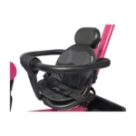Triciclo para bebé color fucsia Baby Cam con manija de empuje, asiento acolchado y ruedas resistentes, ideal para paseos seguros