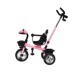 Triciclo para bebé color rosado Baby Cam con manija de empuje, asiento acolchado y ruedas resistentes, ideal para paseos seguros