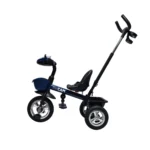 Triciclo saibot para bebé Baby Cam color azul, manija de empuje, asiento ergonómico y ruedas estables para paseos seguros.