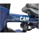 Triciclo saibot para bebé Baby Cam color azul, manija de empuje, asiento ergonómico y ruedas estables para paseos seguros.