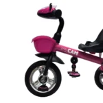 Triciclo saibot para bebé Baby Cam color fucsia, manija de empuje, asiento ergonómico y ruedas estables para paseos seguros.