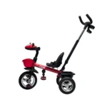 Triciclo saibot para bebé Baby Cam color rojo, manija de empuje, asiento ergonómico y ruedas estables para paseos seguros.