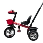 Triciclo saibot para bebé Baby Cam color rojo, manija de empuje, asiento ergonómico y ruedas estables para paseos seguros.