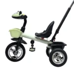 Triciclo saibot para bebé Baby Cam color gris, manija de empuje, asiento ergonómico y ruedas estables para paseos seguros.