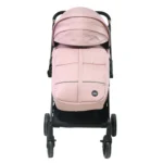 Coche para bebé Génova color rosado con capota amplia, asiento acolchado y ruedas estables, ideal para paseos cómodos y seguros