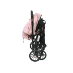 Coche para bebé Génova color rosado con capota amplia, asiento acolchado y ruedas estables, ideal para paseos cómodos y seguros